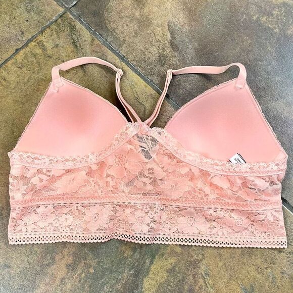 Victoria’s Secret Pink Lace Pull-on Razorback Bra Light Padding Medium - Picture 5 of 8